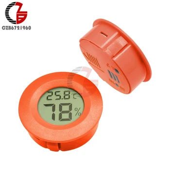 Sarkana Mini Kārta LCD Digitālais Temperatūras un Mitruma Mērītājs Termometru, Higrometru, Iekštelpu Auto, Temperatūra Testeri Monitors Detektors