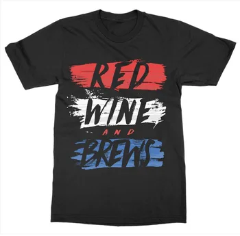 Sarkanais Vīns un Brews T-Krekls 4. jūlijā Neatkarības Patriot Amerikas savienotās Valstis 2019 Modes Topi StreetWear t krekls tīrtoņa Krāsu