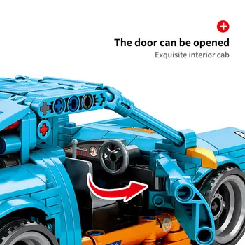 Sembo Pilsētas Pull Atpakaļ Ekstremālu Ātrumu Super Sacīkšu Auto Celtniecības Bloki DIY Tehnikas Sportscar Modelis Ķieģeļu Bērniem Rotaļlietas Zēniem Dāvanu
