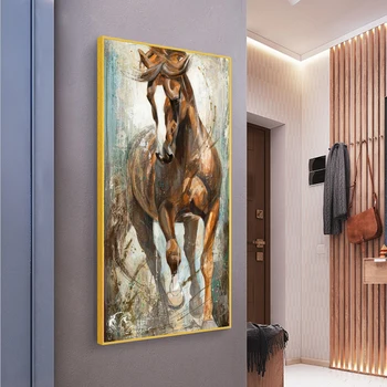 Sienas Mākslas Apdare Audekla Gleznu Abstraktu Zirgu Plakātu Druka Kanvas Mākslas Dzīvnieku Attēlu, Dzīvojamā Istaba Cuadros Mājas Dekoru