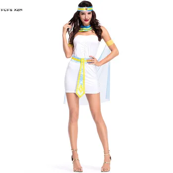 Sieviete Ēģiptes Karaliene Cleopatra Cosplay Sieviešu Halloween Dievietes Kostīms Karnevāls Purima parāde Naktsklubs Lomu spēles puse kleita