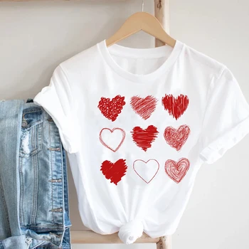 Sieviešu Ikdienas Karikatūra Ir 2021. Valentīna Diena Īsām Piedurknēm Pavasara Vasaras Modes Apģērbu Drukāt Tee Top Tshirt Sieviešu Grafiskais T-krekls