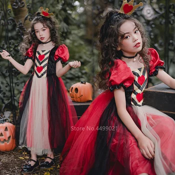 Sirds Karaliene Vampīru Halloween Kostīms Bērniem, Baby Raganu Meitene Biedējošu Gothic Cosplay Ziemassvētku Masku Sieviešu Karnevāla Puse