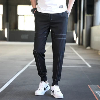 Sporta Bikses Vīriešiem Gadījuma Elpojošs Vīriešu Bikses Melnas Bikses Slim Pencil Bikses Vīriešu Vasarā Darbojas Vīriešu Apģērbu M-4XL Homme