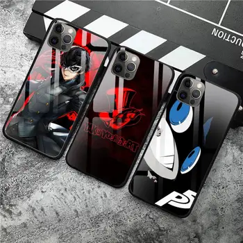 Spēle P5 PERSONA Telefonu Gadījumā Rūdīts Stikls iPhone 12 Pro Max Mini 11 Pro XR XS MAX 8 X 7 6S 6 Plus SE 