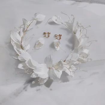Sweet Līgavas Cepures tīrtoņa Krāsu Hand-Made Ziedu Līgavas Kāzu Galvassegu Vienkāršu Modeli, matu Aksesuāri