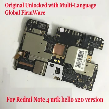Sākotnējā Multi-Valodu Atslēgt Mainboard Par Xiaomi Redmi Note4 4. Piezīme Pasaules FirmWare Mātesplati mikroshēmas Shēmas Maksa Flex Kabelis