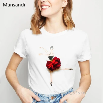 T krekls sievietēm, sarkanas rozes svārki ziedu drukāt meitene ir t-krekls drēbes 2019 vogue t krekls femme harajuku summmer topi ziedu tshirt
