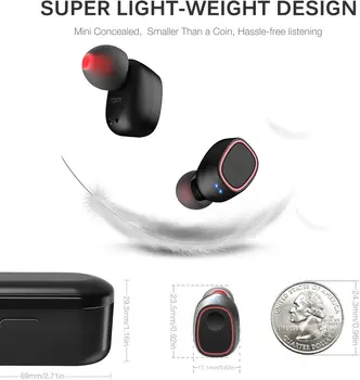 T8 Taisnība Bezvadu Stereo Austiņas TWS Bluetooth Auss Earbuds ar Uzlādes Gadījumā Iebūvēts Mikrofons Austiņas. Premium Sound ar Bass