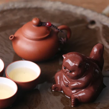 TANGPIN Violetā māla tējas pet gudrs kaķis Tējas spēlēt amatniecības kung Fu tējas komplekts apdare ar dāvanu kastē