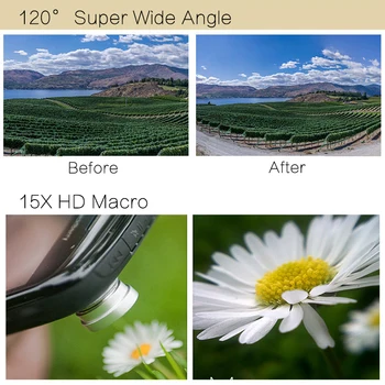TOKOHANSUN Tālrunis Objektīva komplekts 0.6 X Super Platleņķa & 15x Super Makro Objektīvs, HD Kameras Lentes iPhone 6S 7 Xiaomi Godu Mobilais