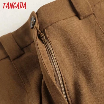 Tangada sieviešu elegants lina bikses cietā kabatas sieviešu retro biroja dāma šorti pantalones augstas kvalitātes 4C11