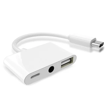 USB 2.0 OTG Audio Uzlādes Adapteris, Tips C līdz 3,5 mm Austiņu Austiņas, USB Disku, Peli, Klaviatūru Samsung S20 S10 par Huawei