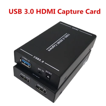 USB 3.0 HDMI capture kartes ierakstu kastē, ko izmanto ps4 slēdzis tālrunis spēļu tiešraidi iekārtas, mikrofona ieejas video recorde