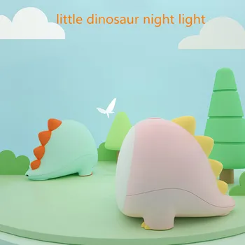 USB Uzlādējams LED Maz Dinozaurs Nakts Gaisma Radošo Multfilmu Grafiku, Galda Lampas Guļamistabas Gultas Dekors Bērniem Rotaļlietas