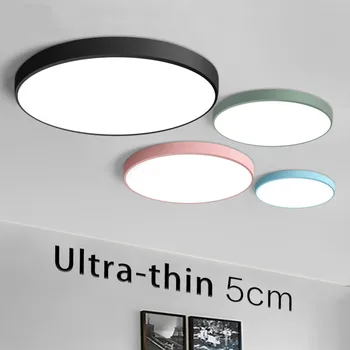 Ultra-plānas 5CM LED Mordern Vienkārši Griestu Gaismas Lampa Melna Balta, Apaļa Kvadrātveida, lai Dzīvojamā Istaba Guļamistaba Foajē Dinning Room