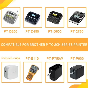 UniPlus 10PK tze231 tze631 tz631 12mm Marķējuma Lentes Saderīgu Brālis P touch Label Printer Melns uz Dzeltena Brother etiķešu printeri