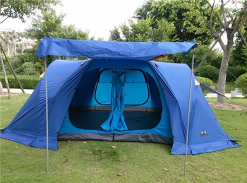 Upgrade versija!Jauna kempinga telts 6-8 cilvēku ģimenes kempings telšu automātiskā divu guļamistabu zāles ar plus sniega svārki