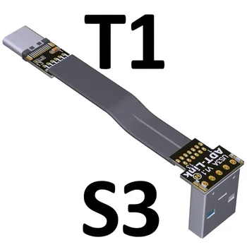 Uz augšu/uz Leju Leņķis USB 3.0 Tipa Vīrietis, lai USB3.1 Tips-C Vīriešu USB Datu Sinhronizācijas & Uzlādes Kabelis c tipa Vadu Savienotāja adapteri standarta jo FPV Dzīvoklis