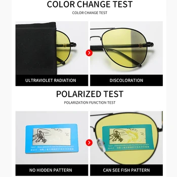 VCKA Polarizētās Photochromic Saulesbrilles Izmēģinājuma Stils Nakts Redzamības Braukšanas brilles Mainīt Krāsu UV400 2020 Vīrieši Sievietes Brilles