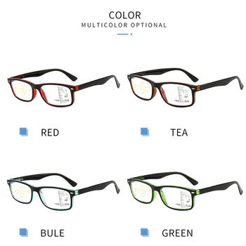 VCKA Progresējoša Multifokāla Lasīšanas Brilles Vīrieši Sievietes Square Anti Zilā Gaisma Brilles Netālu Tālu Redzes Dioptrijas +1.0 līdz+3.5