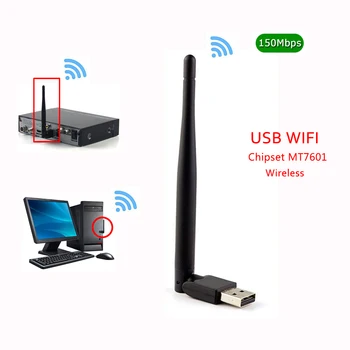 Vamde usb wifi dongle Ralink 7601 150mbps adapter augstas iegūt 2 dbi wifi smart antenas savienotājs uztvērēja Ethernet tīkla karte