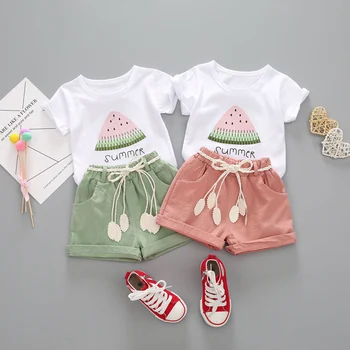 Vasaras jaundzimušo puiku meiteņu drēbes, apģērbs komplekti sporta T-krekls + bikses, uzvalks par bērnu zēniem meitenēm auduma, bērnu bērnu apģērbu komplekts