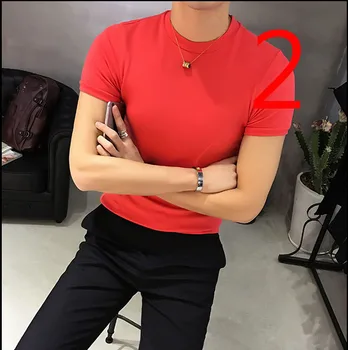 Vasaras īsām piedurknēm t-krekls vīriešu kokvilnas personības jauniešu apģērbu apaļu kakla Slim korejiešu versija tendenci jaunu compas