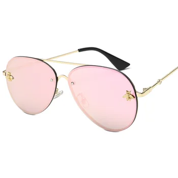 Vintage Metāla rāmis bišu sieviešu saulesbrilles 2019 modes UV400 polarizētās Briļļu Dizaineru, saules brilles