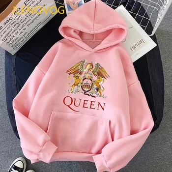 Vogue Freddie Mercury hoodies sieviešu lielgabarīta rozā krekls Queeen band hip hop sudaddera mujer streetwear ziemas drēbes