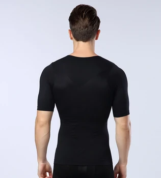 Vīrieši Slimming Body Shaper Vēders Kontroles Shapewear Modelēšanas Apakšveļa Vidukļa Treneris Stāju Koriģējošu t Korsešu sviedru krekls