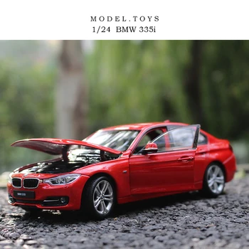WELLY 1:24 BMW 335I sporta auto simulācijas sakausējuma auto modelis amatniecības apdare kolekcija rotaļu instrumenti, dāvanu