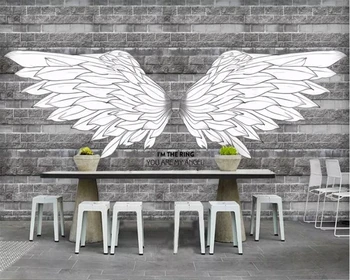 Wellyu Custom tapetes, 3d sienas обои Eiropā un asv, ar roku apgleznotus spārniem bārs, kafijas veikals, dīvāns fona tapešu