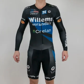 Willems Crelan vīriešiem skinsuit riteņbraukšana jersey triatlona apģērbu conjunto ropa ciclismo hombre MTB cikla drēbes pro komandas jumpsuit