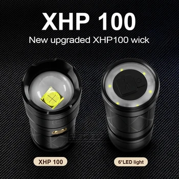 XHP100 taktiskais lukturītis lukturītis LED jaudīga USB Lādējamu xhp90 visvairāk enerģijas lukturi xhp70 xhp50.2 ūdensizturīgs lukturis