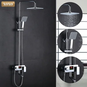 XOXO jaunā luksusa dušas ūdens dinamiskais digitālais inteliģentas displejs un dušas jaucējkrāns, led dušas jaucējkrāns 88020