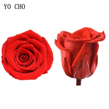 YO CHO 8PCS/Lodziņā Rožu Mūžīgo Ziedu 5cm Konservēti Svaigu Ziedu Sarkanas Rozes Valentīna Diena Dāvanu Kāzu Mātes Diena Dekori, Ziedu