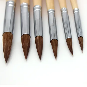 Zhouxinxing 6pcs/Set Āķi līnijas pildspalvu, Akvarelis, guaša krāsošanas otiņu zirga matu koka īss stienis Zīmēšanas Mākslas Piederumi