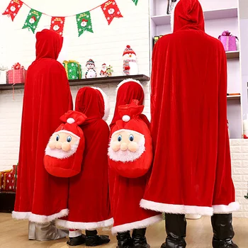 Ziemassvētku drēbes Māte & meita Kapuci Apmetņi Puse Cosplay Tērpi Sievietēm Santa Claus Kapuci Apmetnis Cape Ziemassvētki Bērnu Drēbes, Pončo