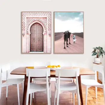 Ziemeļvalstu Mūsdienīga Sienas Māksla Bildes Maroka Plakātu Izdrukas tuksneša Augu Plakātu Islāmu Kanvas Glezna, Dizains, Dzīvojamās Istabas Mājas Dekoru