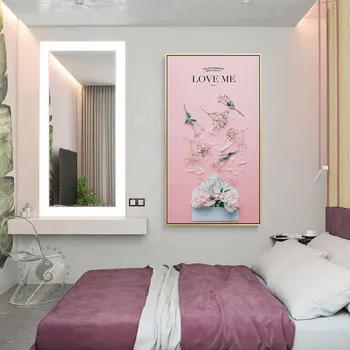 Ziemeļvalstu Svaigas Rozes Rozā kanvas glezna balti plakāti druka mūsdienu skaistuma dekoru, sienas, mākslas attēlus dzīvojamā istaba guļamistaba eju