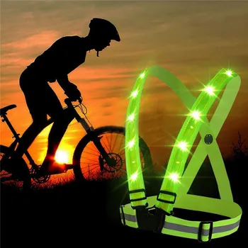 Āra Sporta Gaitas LED Lukturi Velo Tūrisma Lukturīti Brīdinājuma USB Maksas Krūtīs, Lampas, Siksnas Atstarojoša Veste Drošības Apģērbs