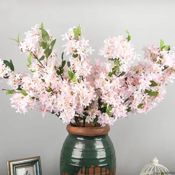 Ārējās tirdzniecības lielisks produkts mākslīgā ceriņu ziedu līgavas pušķis cherry blossom zīda viltus ziedu kāzu DIY home deco