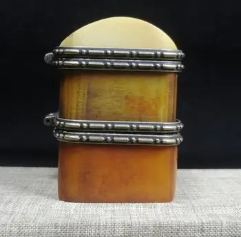 Ķīna vecās Pekinas veco preces Govs kaulu griešanai jewelry box storage box