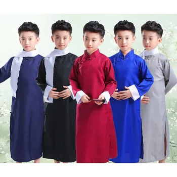 Ķīniešu Tradicionālā jaungada Kostīmi Bērniem Meitenēm Classic Tang Uzvalks Hanfu Xiangsheng  Ķērsruna Drēbes Tērpu Performance