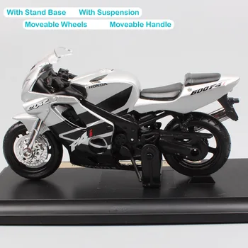 1:18 mēroga Mini Maisto Honda CBR 600F4 600F Viesuļvētras sportbikes lējumiem motociklu Imitāciju rotaļlieta modelis velosipēdu 2000. kolekcija