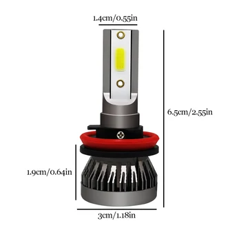 1 Pāris Auto Lukturu Spuldzes Priekšā COB LED Gaismas 6000K 36W Ūdensnecaurlaidīgs Alumīnija Lukturis, H8/H9/H 11