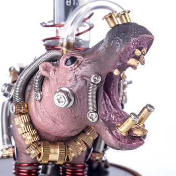 105Pcs DIY Metāla Mehāniskās Variants Beast 3D Puzzle Montāža Hippo Modeļu Veidošanas Komplekti Bērniem 2020 