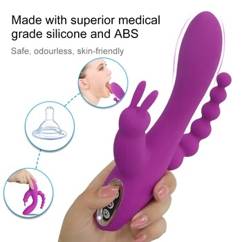 12 Ātrumu Trušu Vibrators, Dildo Seksa Rotaļlietas Sievietei Maksts Klitora Massager G Spot Anālais Stimulators Krelles Butt Plug Seksa Produkti
