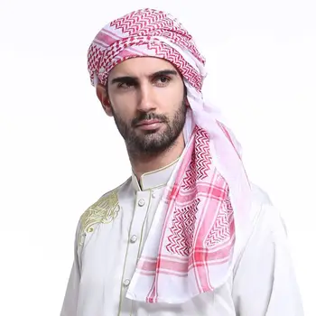 140x140CM Mens Lakatu Turban Cepuri Musulmaņu Arābu Dubaija Retro Viļņotas Ģeometrisko Modeļus Žakarda Laukumā Šalle Šalle Islāma Hijab